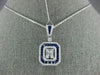 LARGE 2.40CT DIAMOND & AAA SAPPHIRE 18KT WHITE GOLD 3D ROUND & BAGUETTE PENDANT