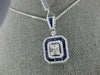LARGE 2.40CT DIAMOND & AAA SAPPHIRE 18KT WHITE GOLD 3D ROUND & BAGUETTE PENDANT
