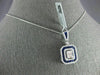 LARGE 2.40CT DIAMOND & AAA SAPPHIRE 18KT WHITE GOLD 3D ROUND & BAGUETTE PENDANT