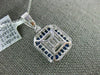 LARGE 2.40CT DIAMOND & AAA SAPPHIRE 18KT WHITE GOLD 3D ROUND & BAGUETTE PENDANT