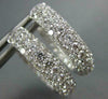 WIDE 2.0CT DIAMOND 18K WHITE GOLD MULTI ROW OVAL INSIDE OUT HOOP HUGGIE EARRINGS