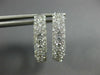 WIDE 2.0CT DIAMOND 18K WHITE GOLD MULTI ROW OVAL INSIDE OUT HOOP HUGGIE EARRINGS