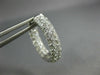 WIDE 2.0CT DIAMOND 18K WHITE GOLD MULTI ROW OVAL INSIDE OUT HOOP HUGGIE EARRINGS