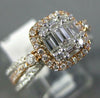 .82CT DIAMOND 14KT WHITE & ROSE GOLD 3D ROUND & BAGUETTE HALO ENGAGEMENT RING