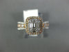.82CT DIAMOND 14KT WHITE & ROSE GOLD 3D ROUND & BAGUETTE HALO ENGAGEMENT RING