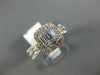 .82CT DIAMOND 14KT WHITE & ROSE GOLD 3D ROUND & BAGUETTE HALO ENGAGEMENT RING