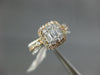.82CT DIAMOND 14KT WHITE & ROSE GOLD 3D ROUND & BAGUETTE HALO ENGAGEMENT RING