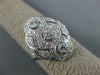ANTIQUE WIDE .42CT DIAMOND 14KT WHITE GOLD 3D 3 STONE HALO FILIGREE RING #1330