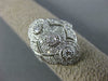 ANTIQUE WIDE .42CT DIAMOND 14KT WHITE GOLD 3D 3 STONE HALO FILIGREE RING #1330