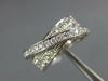 ESTATE WIDE 1.50CT DIAMOND 14KT WHITE GOLD 3D CRISS CROSS ANNIVERSARY RING #1040