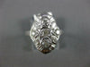 ANTIQUE WIDE .78CT DIAMOND 14KT WHITE GOLD ROUND & MARQUISE FILIGREE RING #565