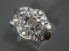 ANTIQUE WIDE .78CT DIAMOND 14KT WHITE GOLD ROUND & MARQUISE FILIGREE RING #565