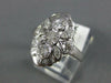 ANTIQUE WIDE .78CT DIAMOND 14KT WHITE GOLD ROUND & MARQUISE FILIGREE RING #565