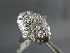 ANTIQUE WIDE .78CT DIAMOND 14KT WHITE GOLD ROUND & MARQUISE FILIGREE RING #565