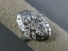 ANTIQUE WIDE .78CT DIAMOND 14KT WHITE GOLD ROUND & MARQUISE FILIGREE RING #565