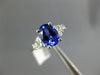 1.62CT DIAMOND & AAA TANZANITE 14KT WHITE GOLD OVAL & ROUND ENGAGEMENT RING