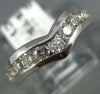 ESTATE .70CT DIAMOND 14KT WHITE GOLD V SHAPE SEMI ETERNITY ANNIVERSARY RING #994