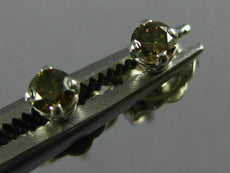 ESTATE SMALL .10CT CHOCOLATE FANCY DIAMOND 14KT WHITE GOLD CLASSIC STUD EARRINGS