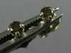 ESTATE SMALL .10CT CHOCOLATE FANCY DIAMOND 14KT WHITE GOLD CLASSIC STUD EARRINGS