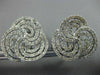 LARGE 2.33CT DIAMOND 18KT WHITE GOLD 3D MULTI ROW SWIRL FLOWER CLIP ON EARRINGS