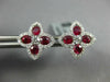 ESTATE 2.19CT DIAMOND & AAA RUBY 18KT WHITE GOLD 3D FLOWER CLASSIC STUD EARRINGS