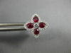 ESTATE 2.19CT DIAMOND & AAA RUBY 18KT WHITE GOLD 3D FLOWER CLASSIC STUD EARRINGS