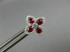 ESTATE 2.19CT DIAMOND & AAA RUBY 18KT WHITE GOLD 3D FLOWER CLASSIC STUD EARRINGS