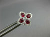 ESTATE 2.19CT DIAMOND & AAA RUBY 18KT WHITE GOLD 3D FLOWER CLASSIC STUD EARRINGS