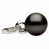 ESTATE .09CT DIAMOND & AAA TAHITIAN PEARL 14K WHITE GOLD CLASSIC ROUND LOVE RING