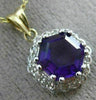 ESTATE 2.0CT DIAMOND & AMETHYST 14K TWO TONE GOLD 3D HEXAGON HALO FLOWER PENDANT