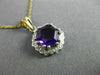 ESTATE 2.0CT DIAMOND & AMETHYST 14K TWO TONE GOLD 3D HEXAGON HALO FLOWER PENDANT