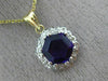 ESTATE 2.0CT DIAMOND & AMETHYST 14K TWO TONE GOLD 3D HEXAGON HALO FLOWER PENDANT