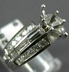 ANTIQUE .90CT DIAMOND 14KT WHITE GOLD FILIGREE SEMI MOUNT ENGAGEMENT RING #9872