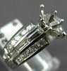 ANTIQUE .90CT DIAMOND 14KT WHITE GOLD FILIGREE SEMI MOUNT ENGAGEMENT RING #9872
