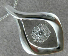 ESTATE .10CT DIAMOND 14K WHITE GOLD 3D CLUSTER TEAR DROP DANCING DIAMOND PENDANT