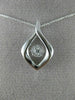 ESTATE .10CT DIAMOND 14K WHITE GOLD 3D CLUSTER TEAR DROP DANCING DIAMOND PENDANT