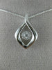 ESTATE .10CT DIAMOND 14K WHITE GOLD 3D CLUSTER TEAR DROP DANCING DIAMOND PENDANT