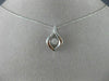ESTATE .10CT DIAMOND 14K WHITE GOLD 3D CLUSTER TEAR DROP DANCING DIAMOND PENDANT