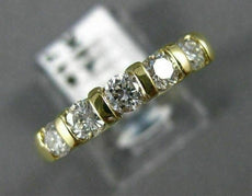 ESTATE .85CT DIAMOND 14KT YELLOW GOLD 5 STONE CHANNEL ANNIVERSARY RING #17425
