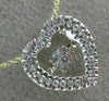 ESTATE .12CT DIAMOND 14KT 2 TONE GOLD CLUSTER HEART DANCING DIAMOND LOVE PENDANT
