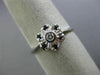 ESTATE .20CT DIAMOND & AAA SAPPHIRE 14KT WHITE GOLD CLASSIC FILIGREE FLOWER RING