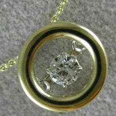 ESTATE .08CT DANCING DIAMOND 14KT YELLOW GOLD CLASSIC SOLITAIRE FLOATING PENDANT