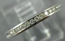 ESTATE .10CT DIAMOND 14K WHITE GOLD ROUND CHANNEL SEMI ETERNITY ANNIVERSARY RING