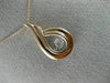 ESTATE .03CT DIAMOND 14K WHITE & ROSE GOLD 3D CLUSTER TEAR DROP FILIGREE PENDANT