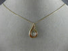 ESTATE .03CT DIAMOND 14K WHITE & ROSE GOLD 3D CLUSTER TEAR DROP FILIGREE PENDANT