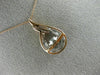 ESTATE .03CT DIAMOND 14K WHITE & ROSE GOLD 3D CLUSTER TEAR DROP FILIGREE PENDANT
