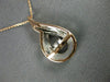 ESTATE .03CT DIAMOND 14K WHITE & ROSE GOLD 3D CLUSTER TEAR DROP FILIGREE PENDANT