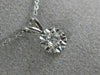 ANTIQUE .07CT OLD MINE DIAMOND 14K WHITE GOLD 3D CLASSIC SOLITARE PENDANT #21936
