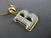 ESTATE .25CT ROUND DIAMOND 14KT TWO TONE GOLD 3D "R" INITIAL PENDANT #MILANO00