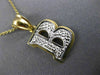 ESTATE .25CT ROUND DIAMOND 14KT TWO TONE GOLD 3D "R" INITIAL PENDANT #MILANO00